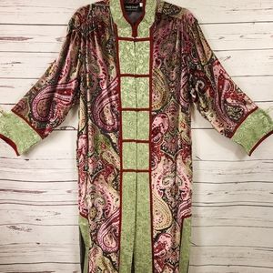 Vtg Goody Goody Silk Velvet Burnout Kimono Robe